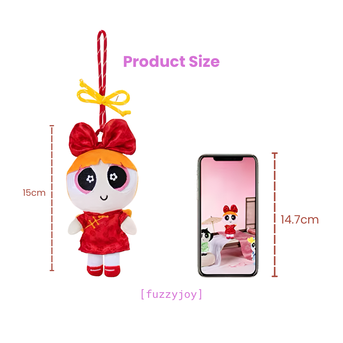 The Powerpuff Girls Flower Cheongsam Style Series Pendant Plush