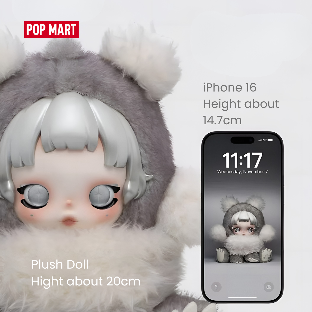 POP MART θ SKULLPANDA Punk Panda Plush Doll