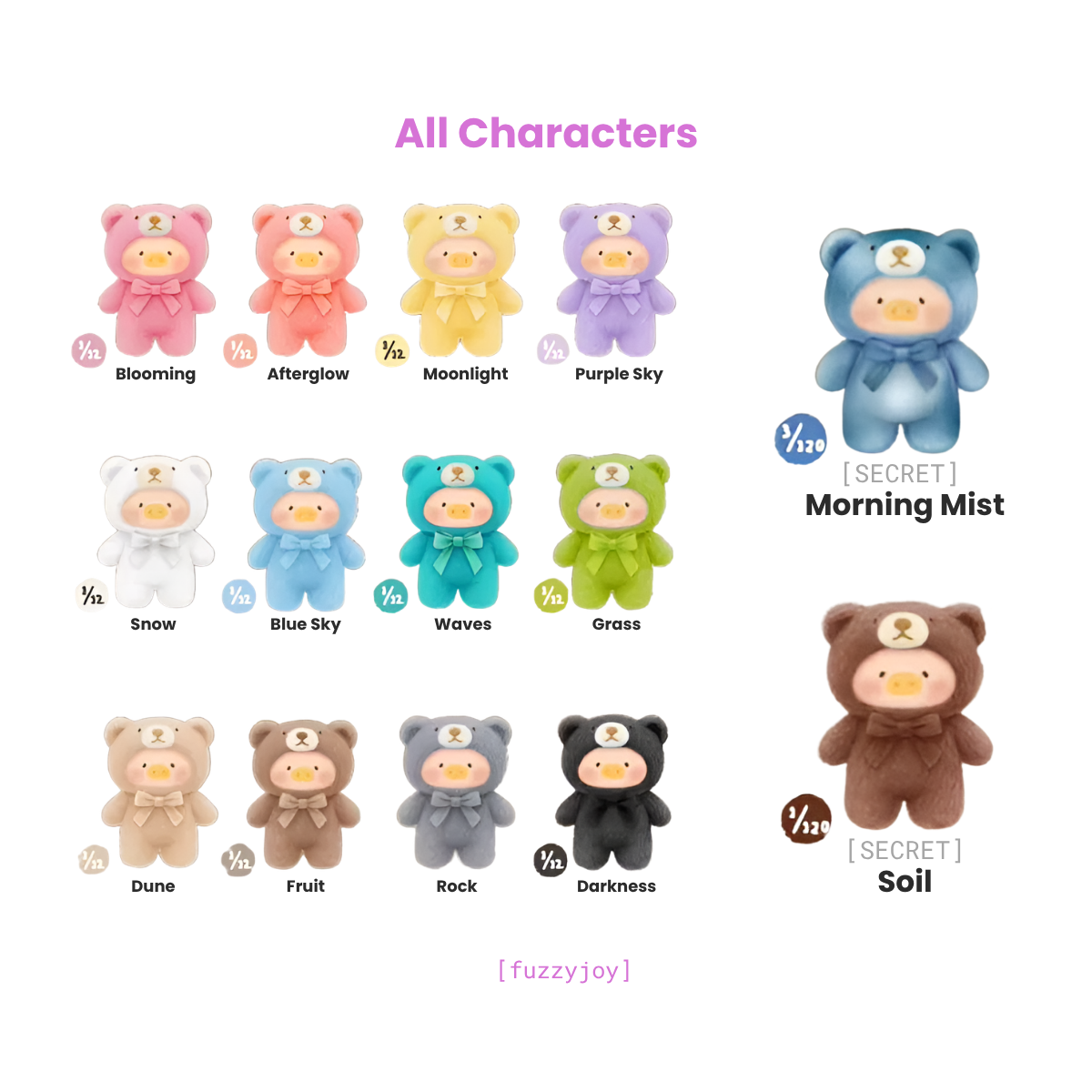 TOYZERO+ LuLu the Piggy Teddy Mini's Whispers of Nature Series Plush Pendant Blind Box