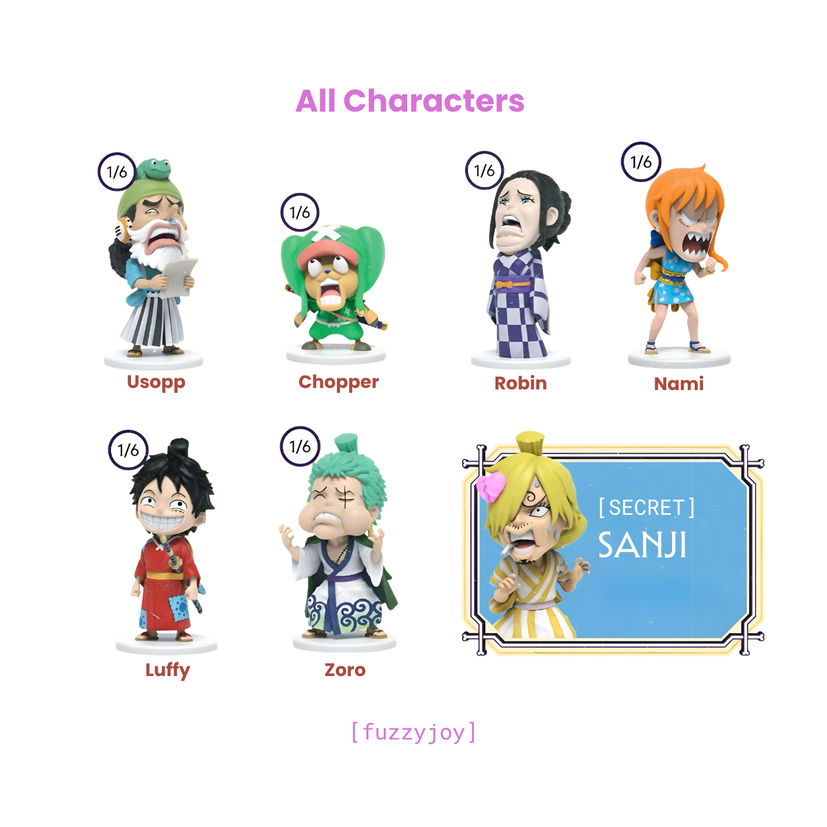 ONE PIECE - Whackoos Silly Face Series Figures Blind Box