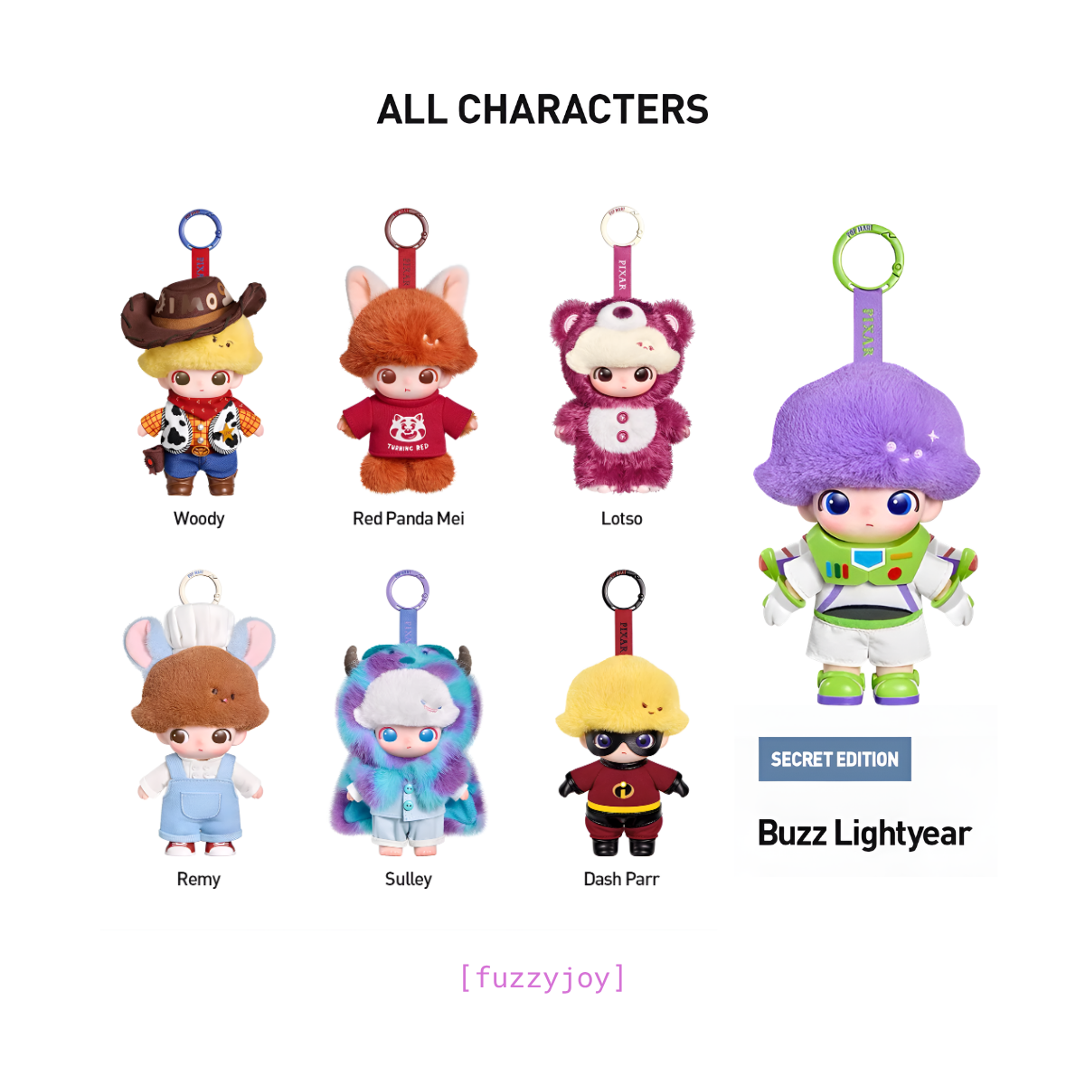 DIMOO WORLD × PIXAR Series - Vinyl Plush Pendant Blind Box