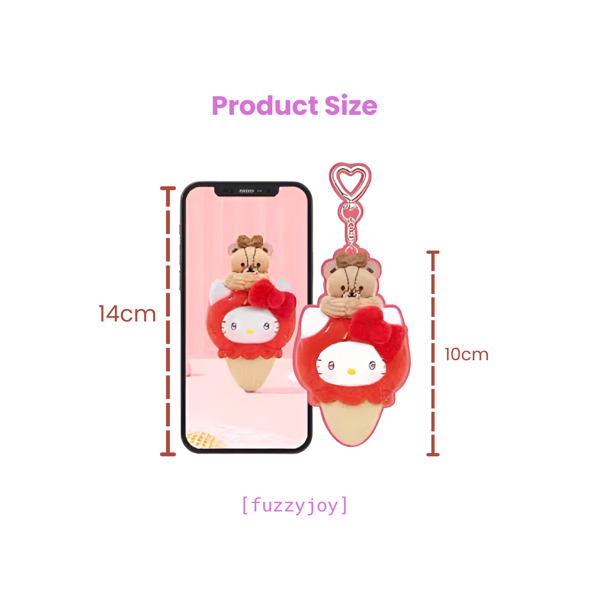 Sanrio Characters Little Ice Cream Cone Series Plush Pendant