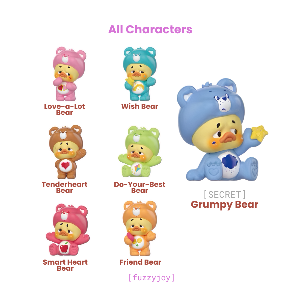 Care Bears x Upset Duck Secret Wish Duck Series Figures Blind Box