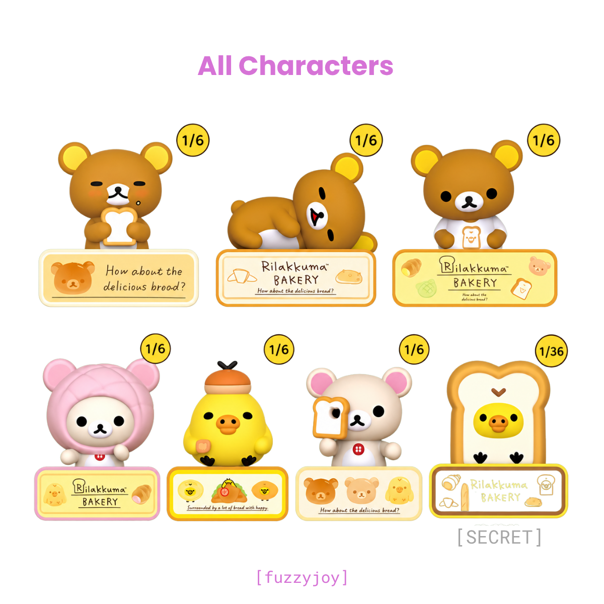 Rilakkuma Bread Series Night Light Fridge Magnet Blind Box