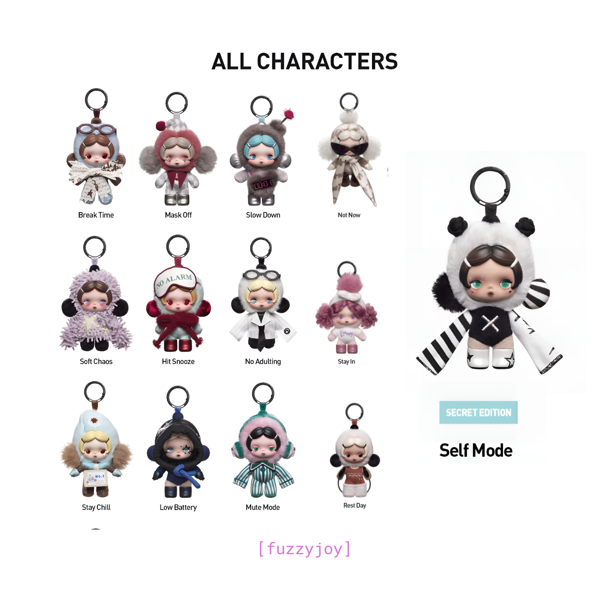 SKULLPANDA Off Mode Series Plush Doll Pendant