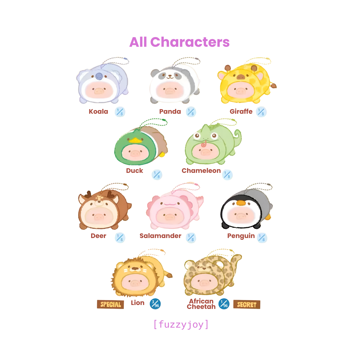 Lulu the Piggy Animal Party 2 Stick Together Series Vinyl Plush Pendant Blind Box