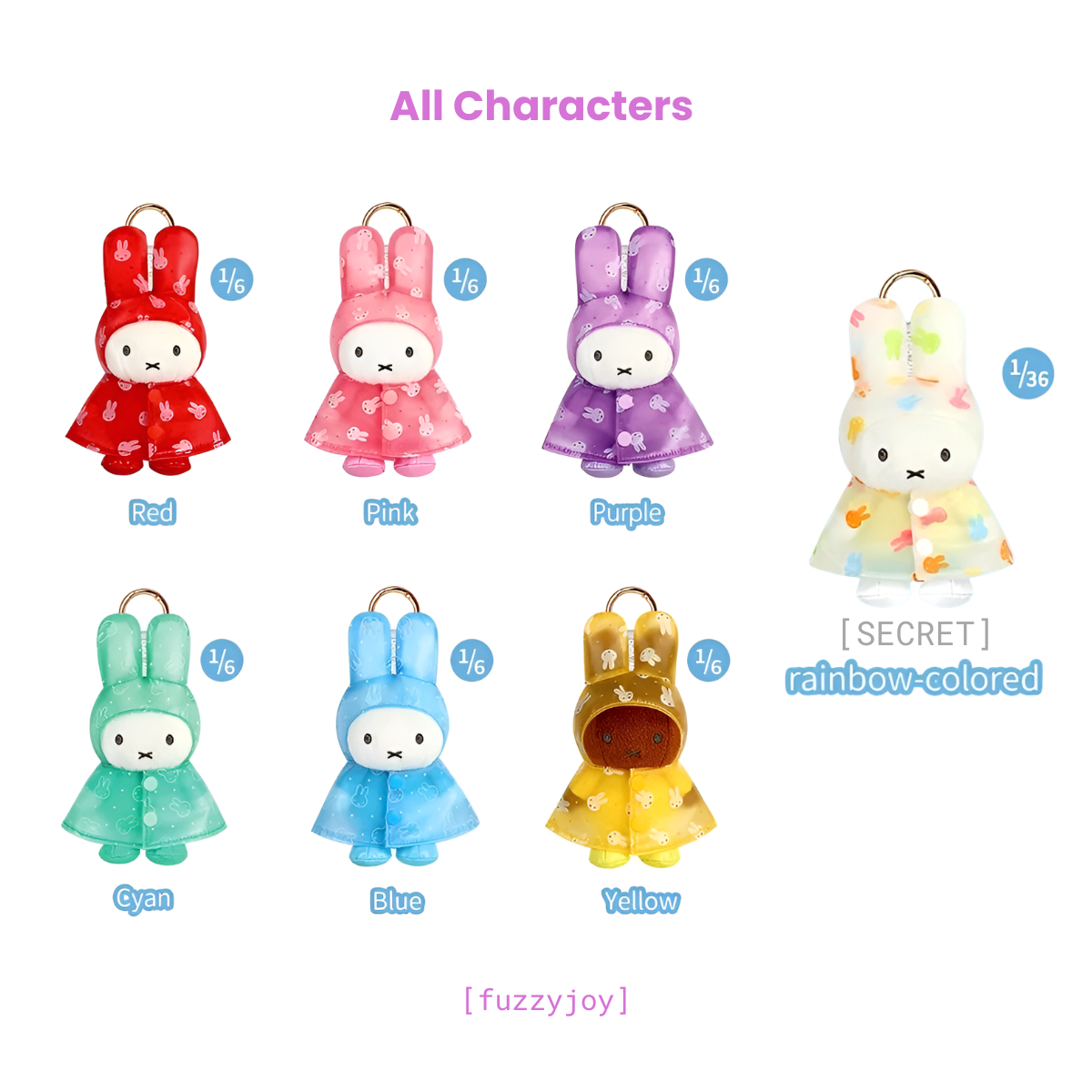 Miffy Raincoat Series Plush Pendants Blind Box