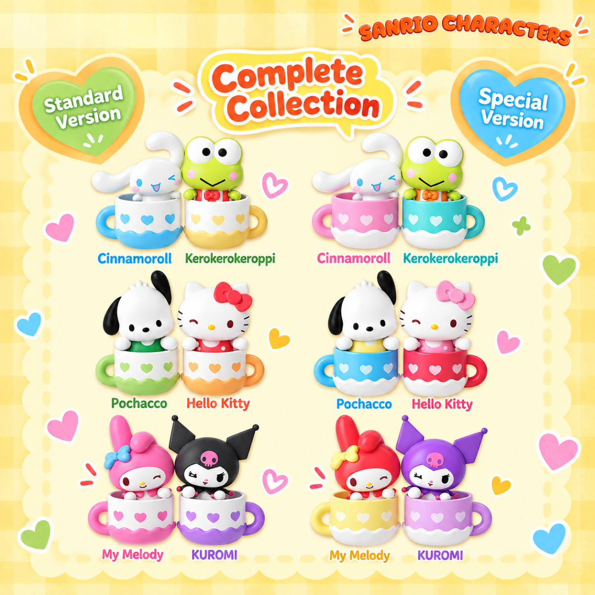 Sanrio Characters Click-Together Cup Magnetic Mini Figures