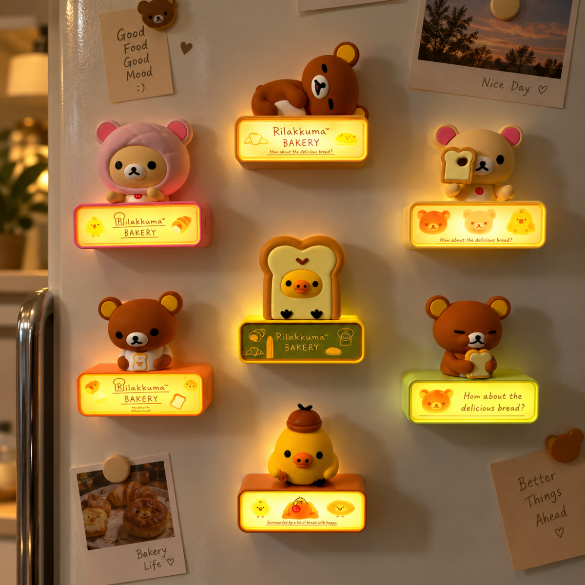 Rilakkuma Bread Series Night Light Fridge Magnet Blind Box