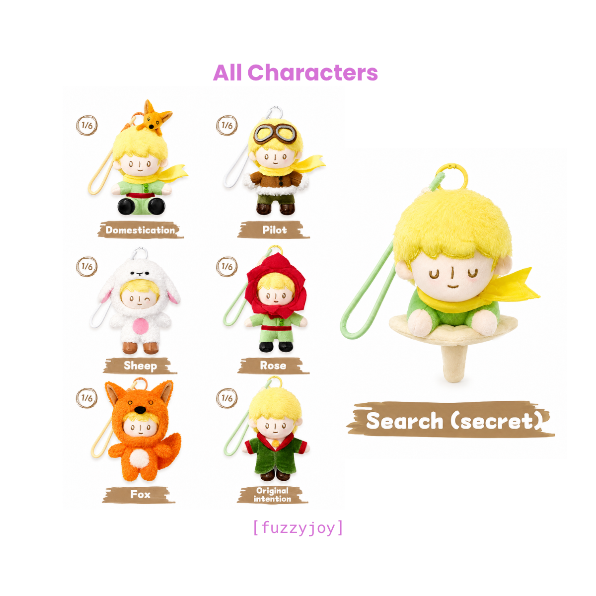The Little Prince (Le Petit Prince) Interstellar Journey Series Plush Keychain Blind Box