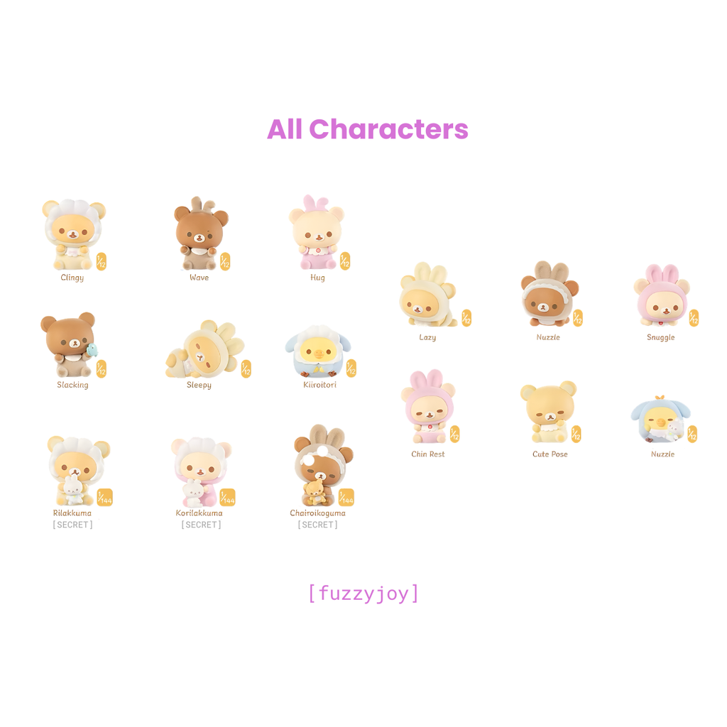 Rilakkuma Minna de Usausababy Series Figures Blind Box