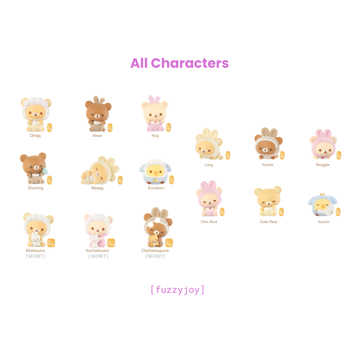 Rilakkuma Minna de Usausababy Series Figures Blind Box