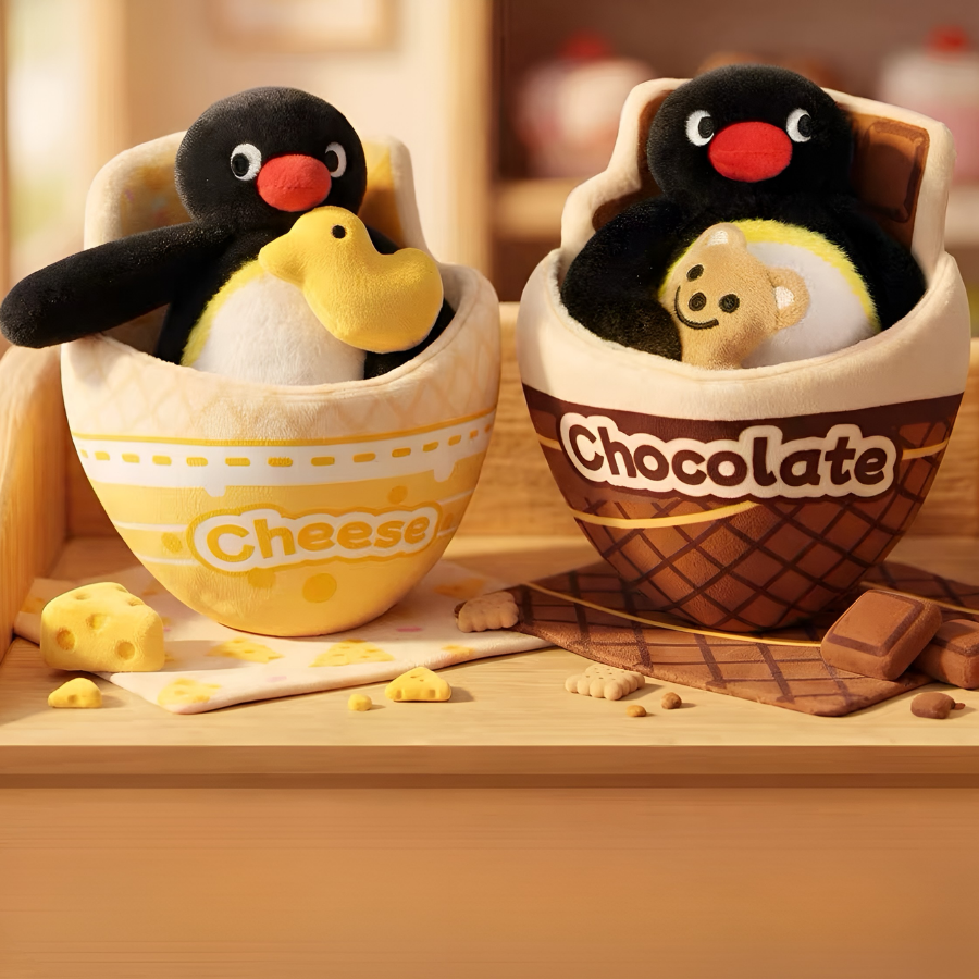 Pingu-Roll-Up Crepe Series Plush Pendant