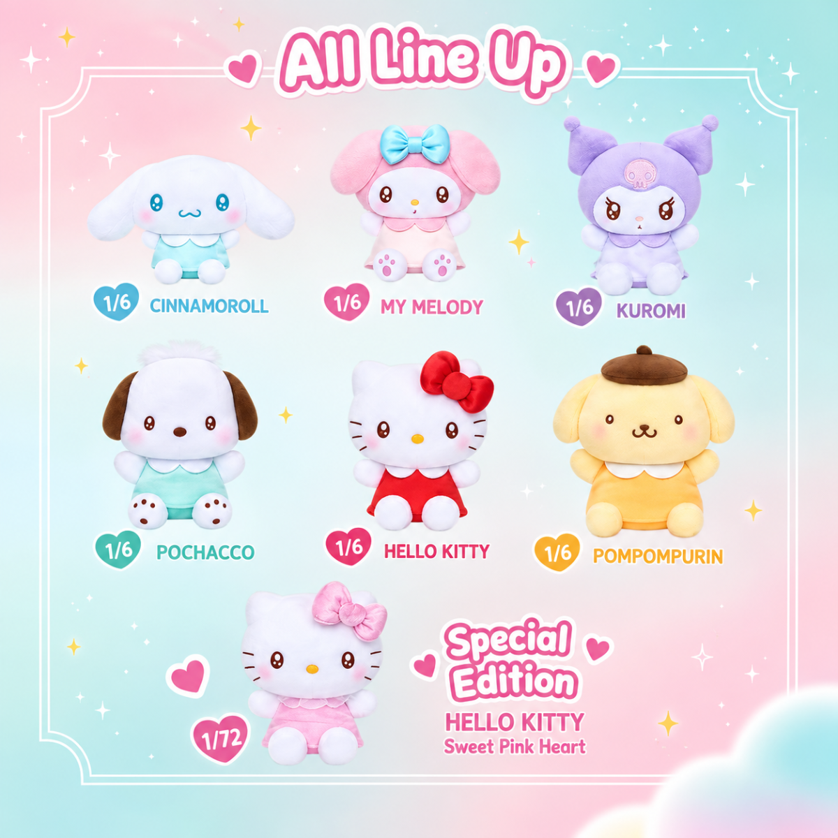 SANRIO Cuddle Series Plush Pendant Blind Box