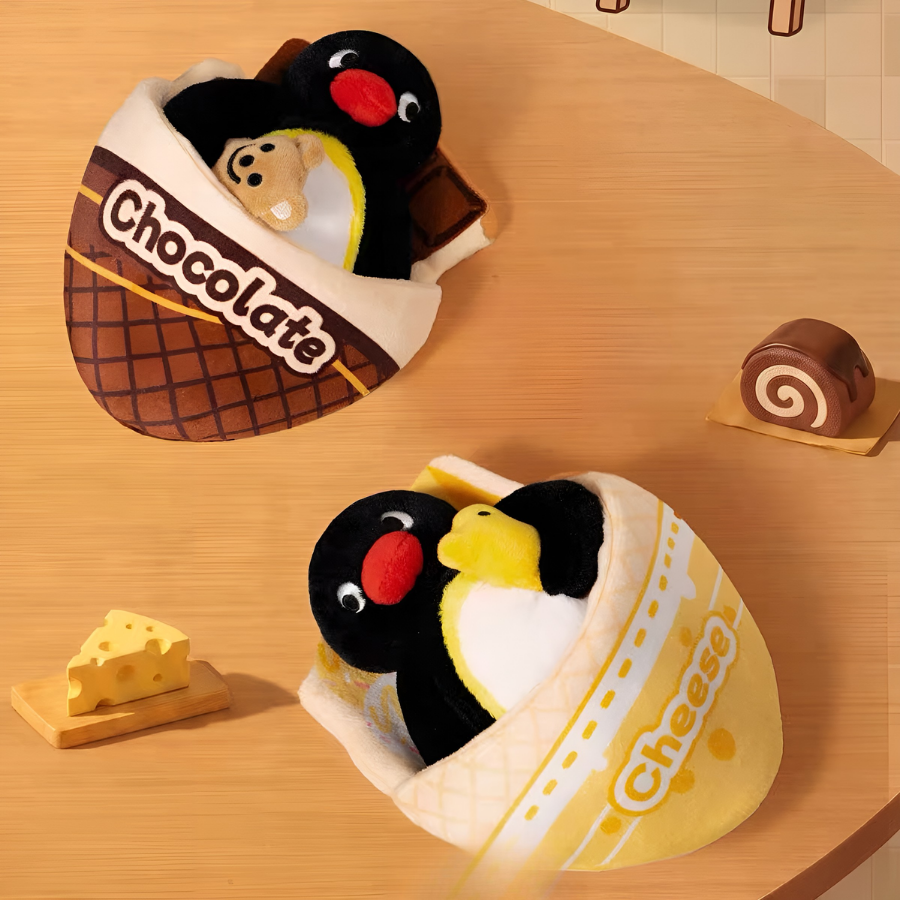 Pingu-Roll-Up Crepe Series Plush Pendant