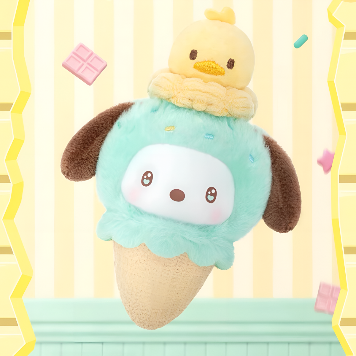 Sanrio Characters Little Ice Cream Cone Series Plush Pendant