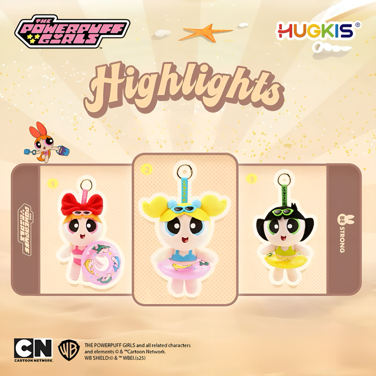 The Powerpuff Girls Summer Party Series Plush Pendant