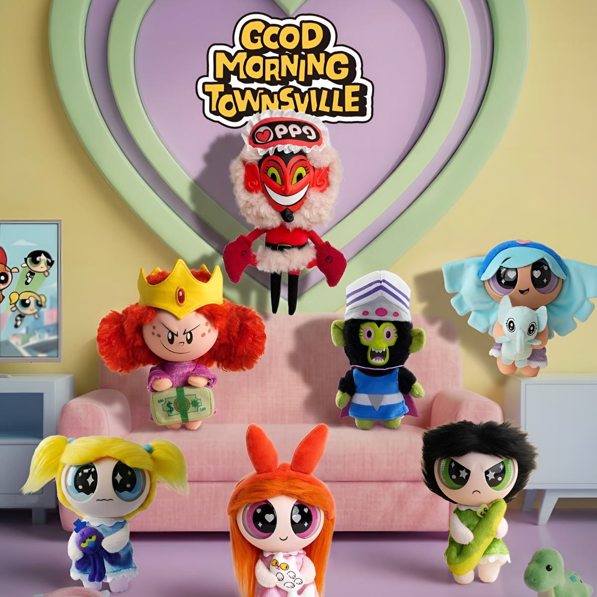 The Powerpuff Girls Good Morning Towns Ville Plush Pendant Blind Box