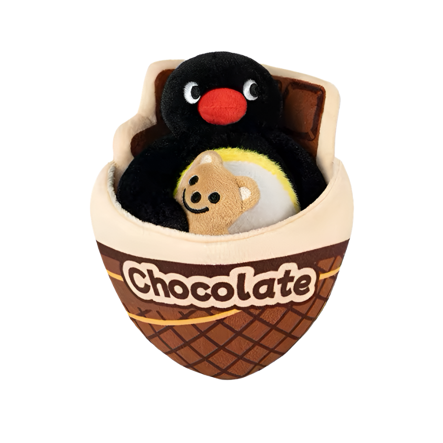 Pingu-Roll-Up Crepe Series Plush Pendant