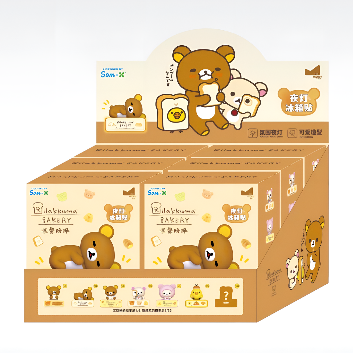 Rilakkuma Bread Series Night Light Fridge Magnet Blind Box