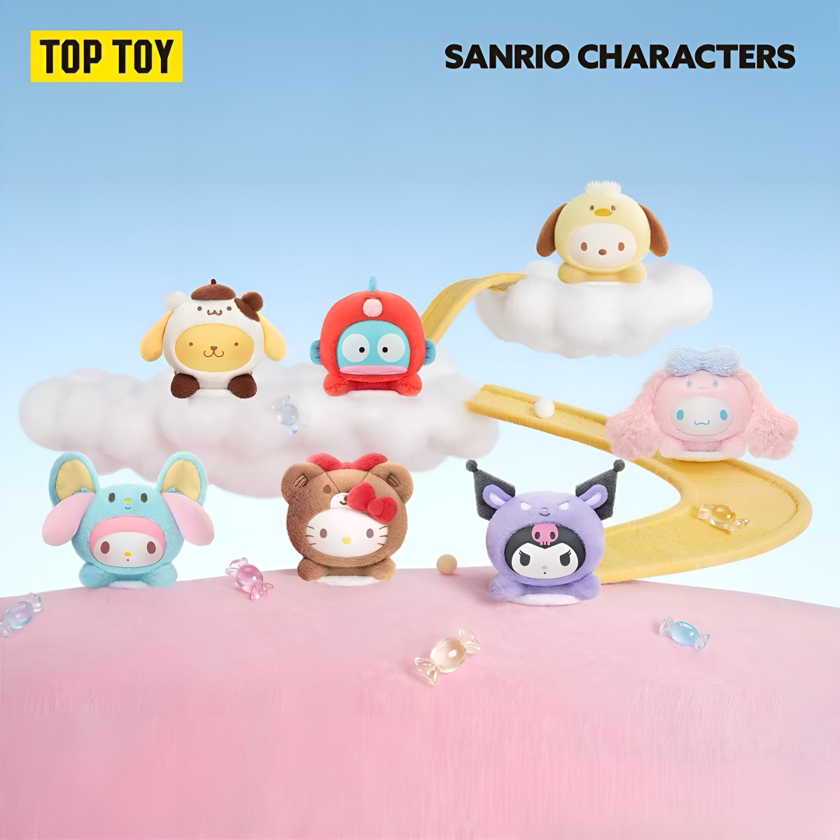 Sanrio Characters Sweet Whispers Stickers Series Plush Charm Blind Box