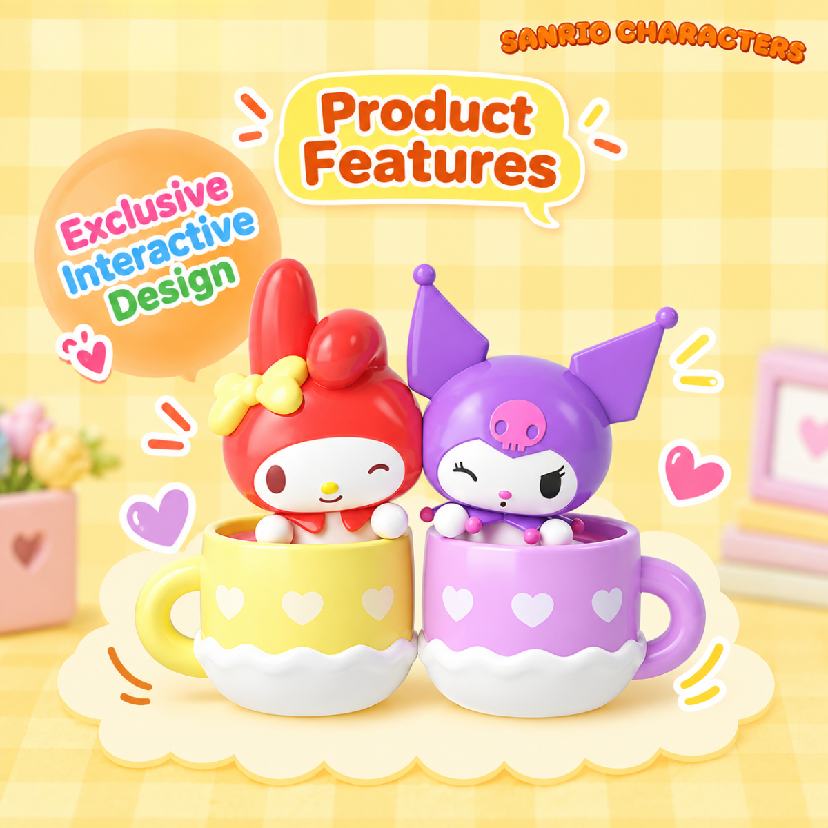 Sanrio Characters Click-Together Cup Magnetic Mini Figures