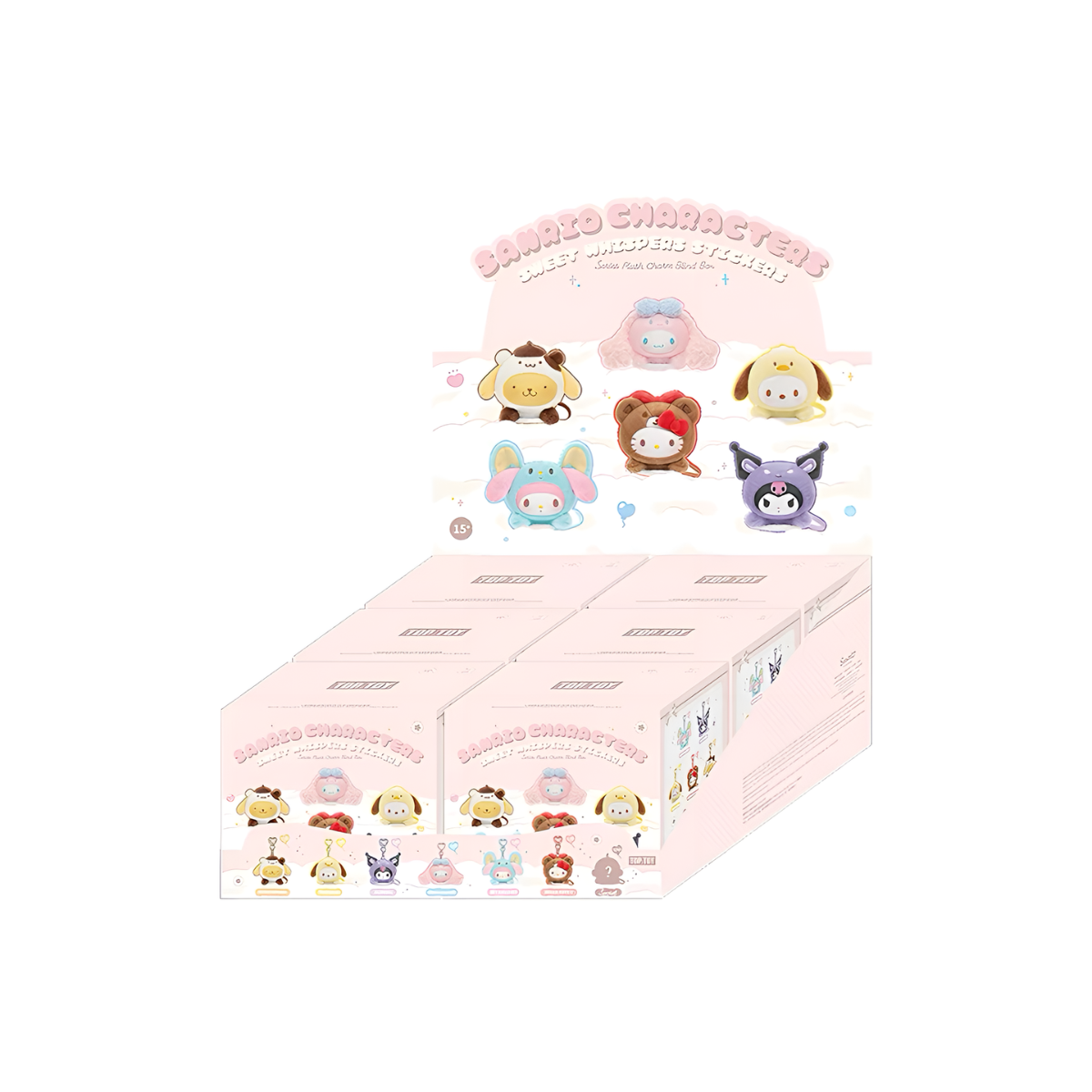 Sanrio Characters Sweet Whispers Stickers Series Plush Charm Blind Box