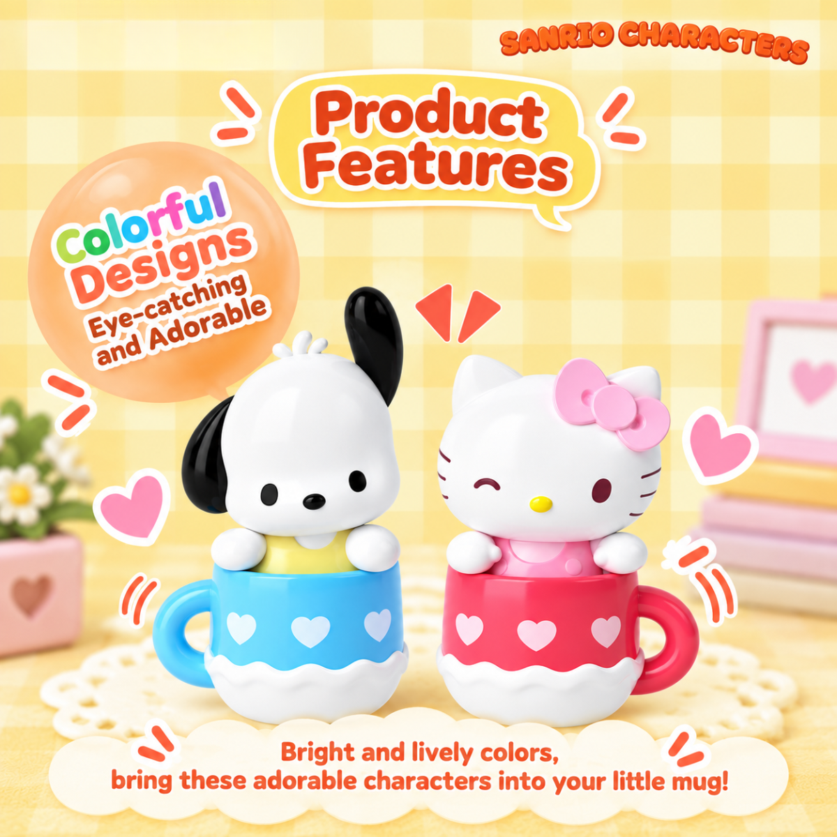 Sanrio Characters Click-Together Cup Magnetic Mini Figures