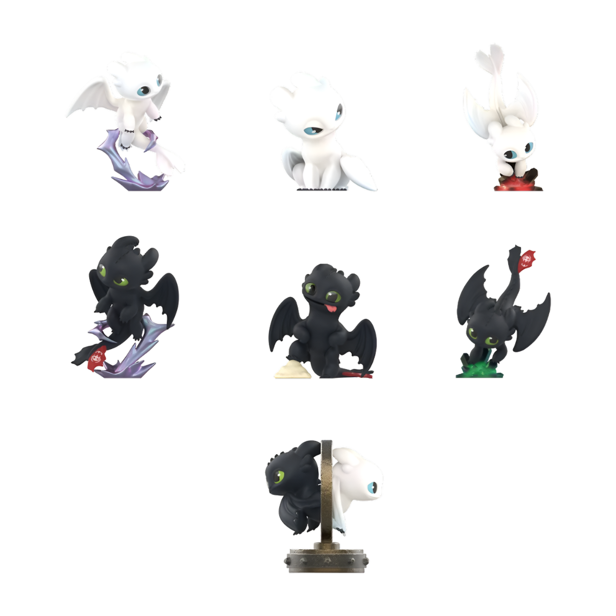 How To Train Your Dragon Intertwined Light&Night Toothless Series Figures Blind Box