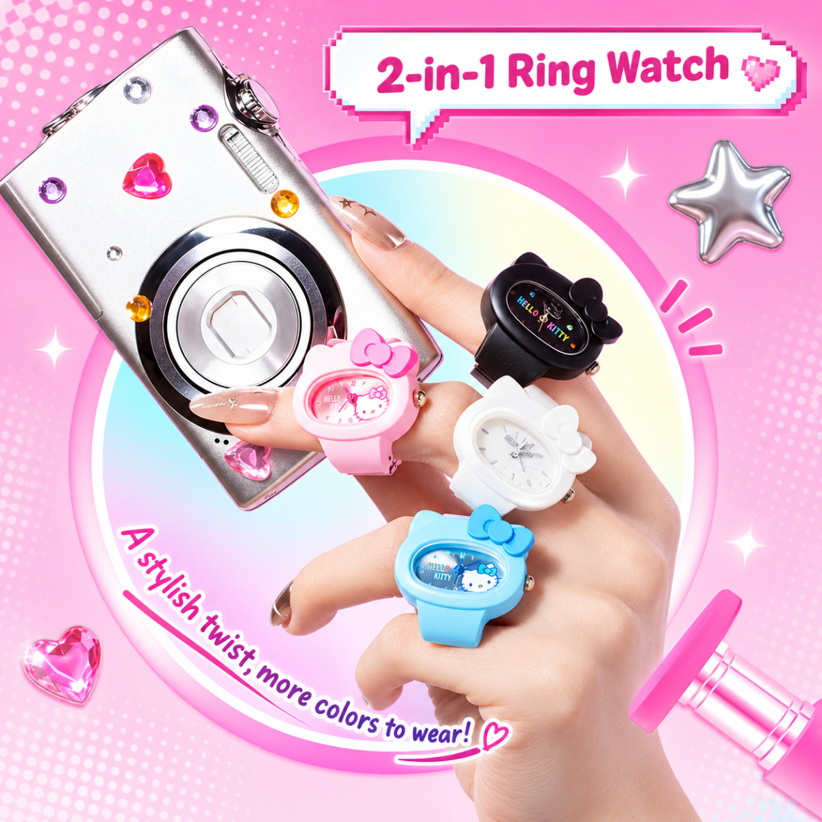 Hello Kitty Rainbow Dream Journey Series Ring Watch Blind Box