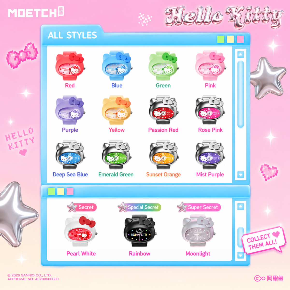 Hello Kitty Rainbow Dream Journey Series Ring Watch Blind Box
