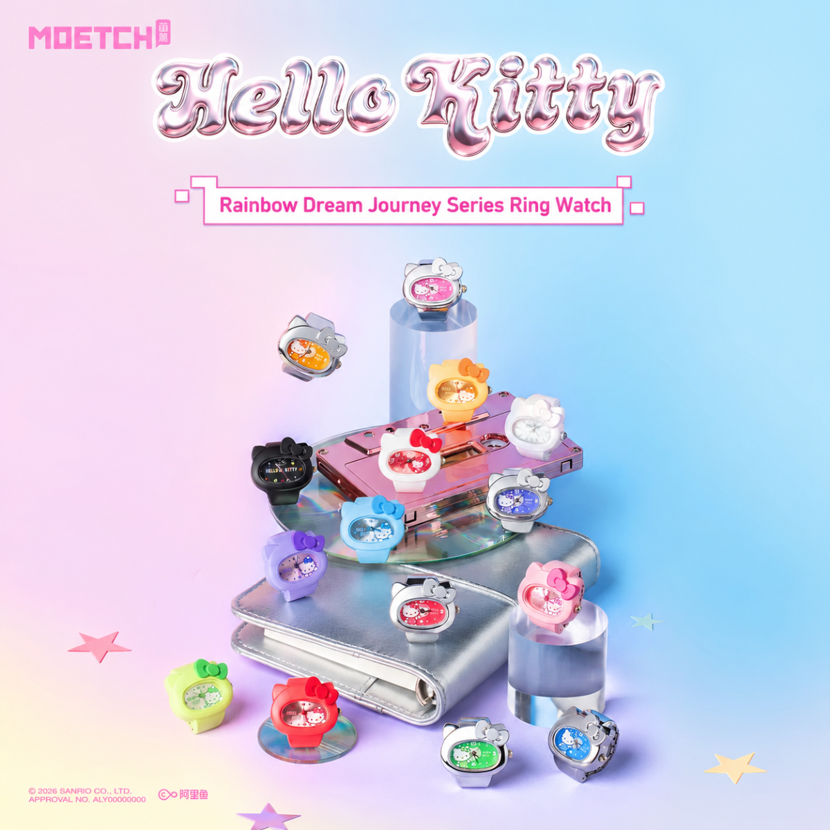 Hello Kitty Rainbow Dream Journey Series Ring Watch Blind Box