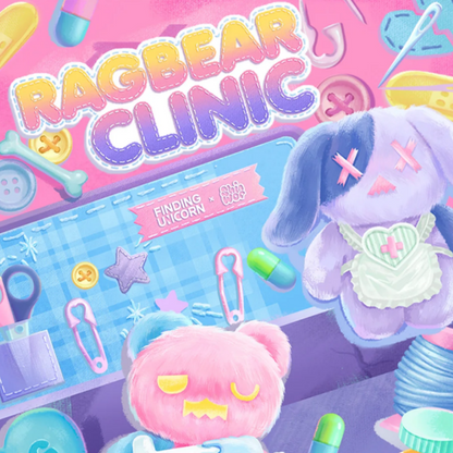 FINDING UNICORN ShinWoo Ragbear Clinic Plush Keychain Blind Box