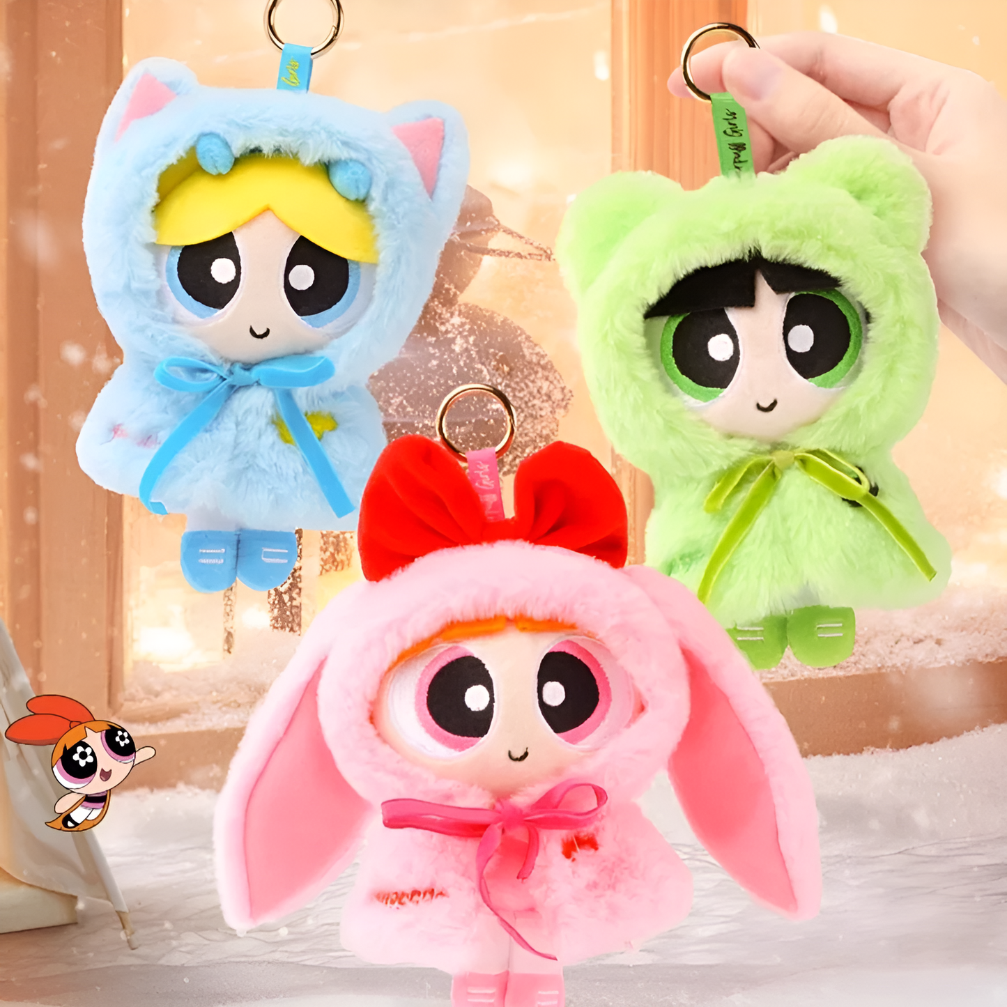 HUGKIS The Powerpuff Girls Animal Cape Series Pendant Plush