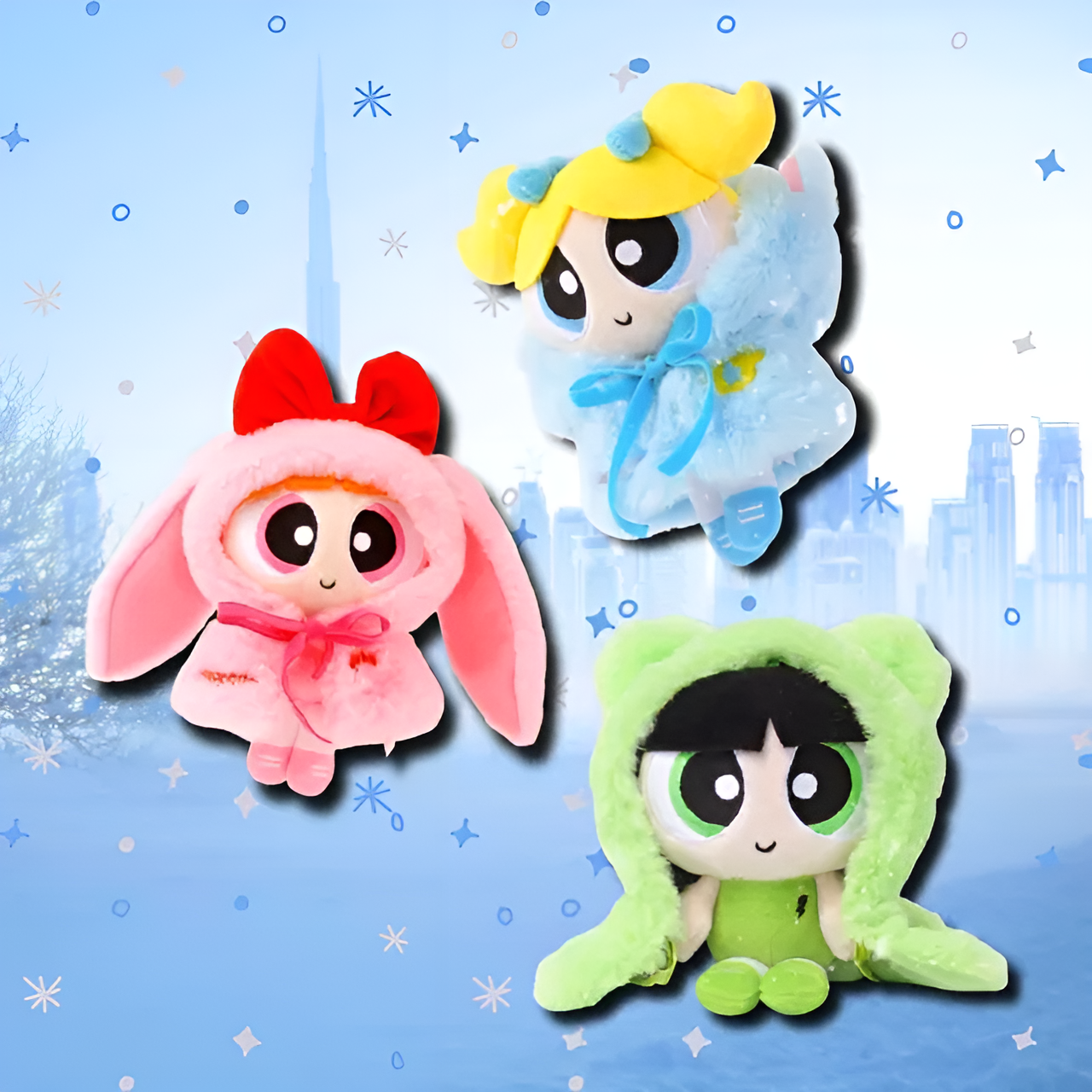 HUGKIS The Powerpuff Girls Animal Cape Series Pendant Plush