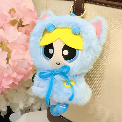 HUGKIS The Powerpuff Girls Animal Cape Series Pendant Plush