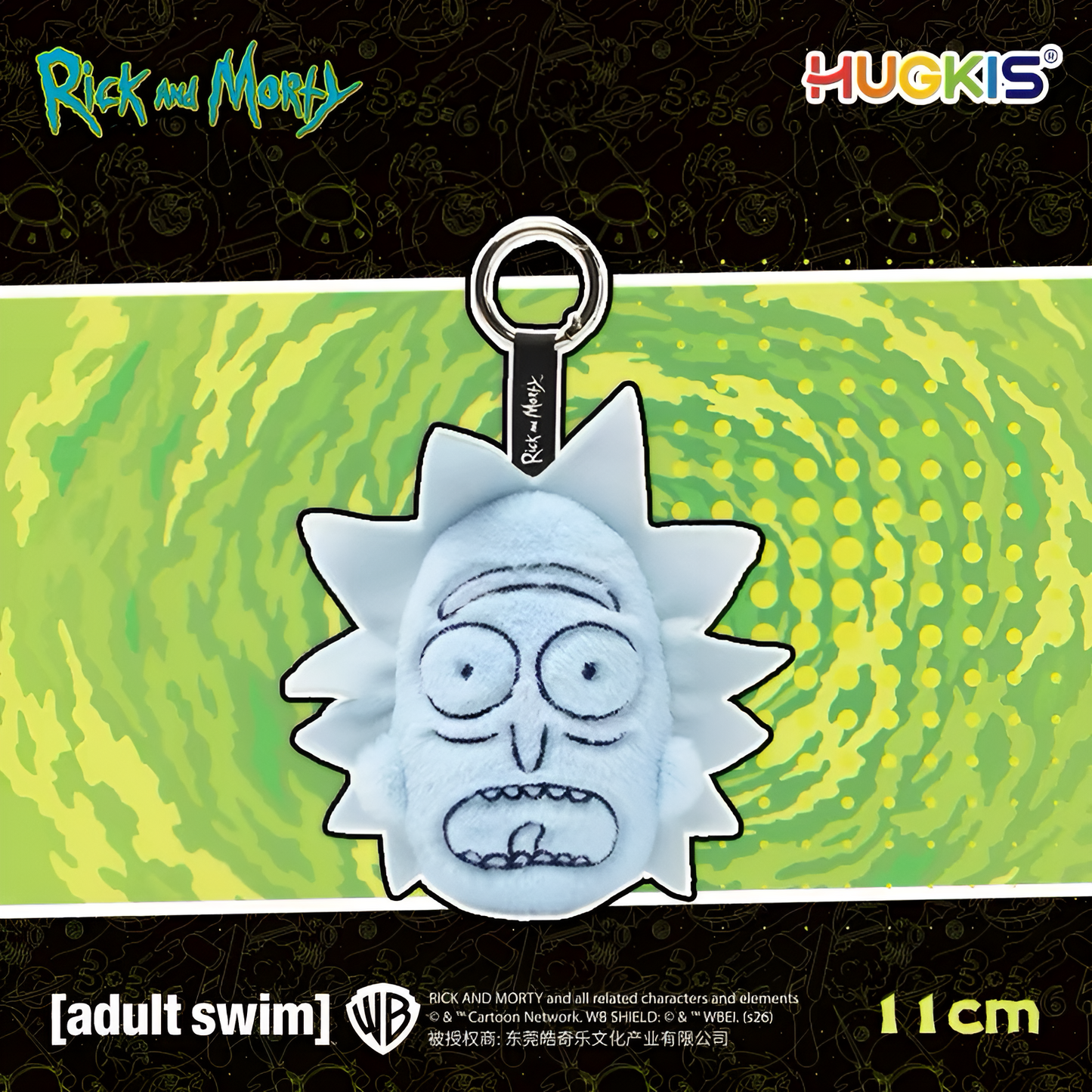 HUGKIS x Adult Swim Rick and Morty Mono Color Universe Series Pendant Plush