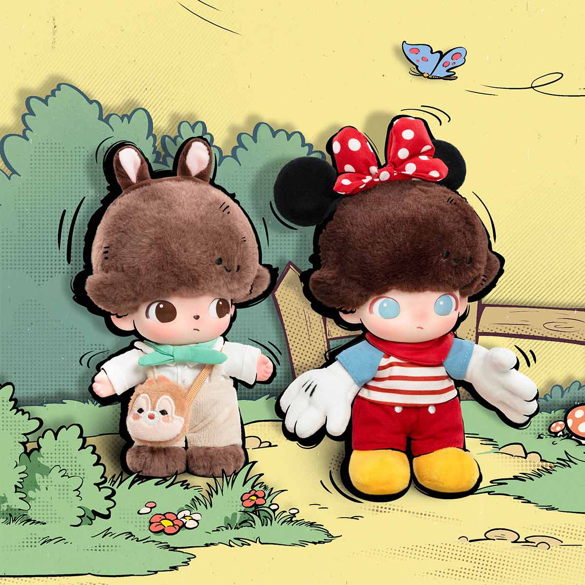 POP MART DIMOO WORLD × DISNEY Vinyl Plush Keychain Blind Box