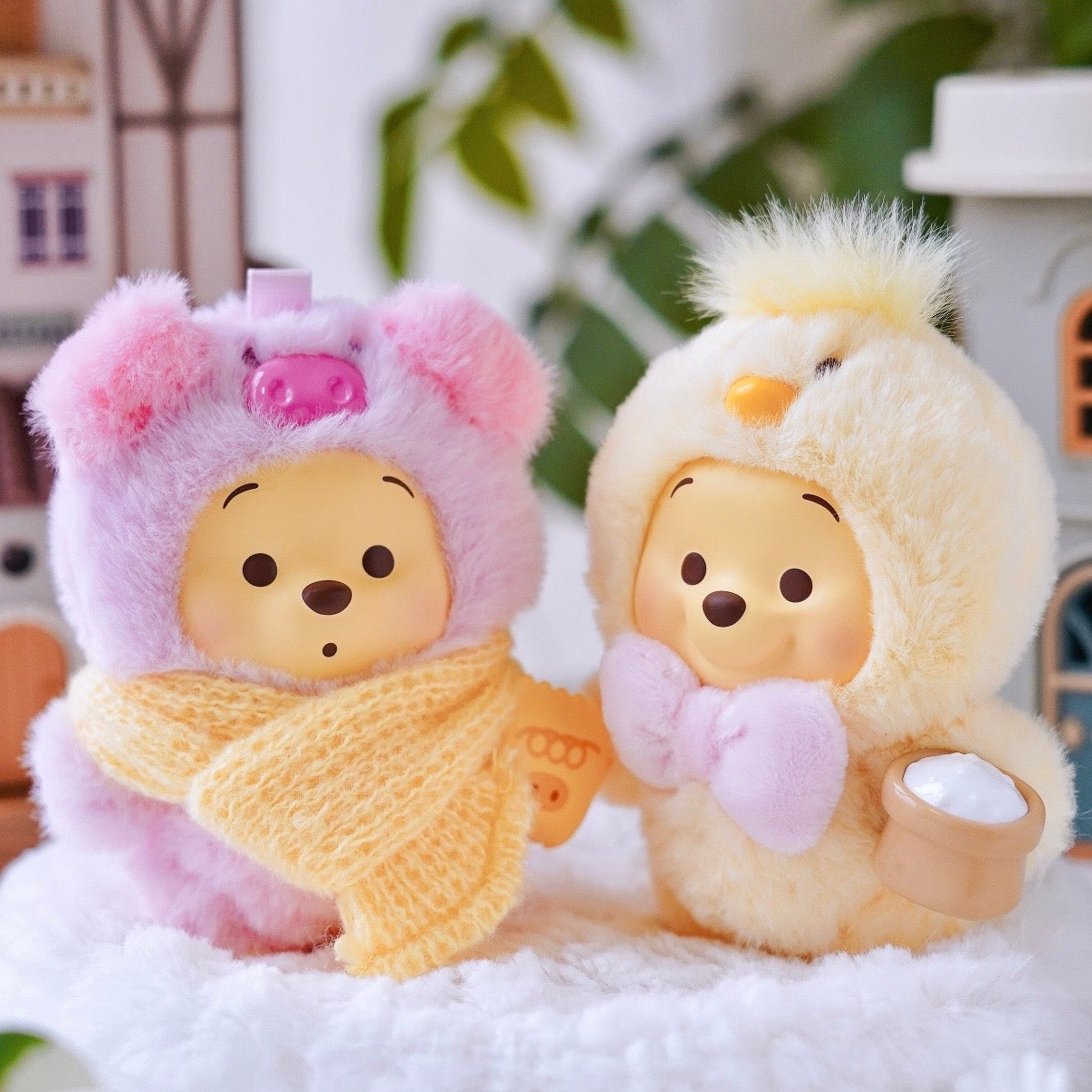 Disney Winnie The Pooh Happy Farm Series Figure Plush Keychain Blind Box
