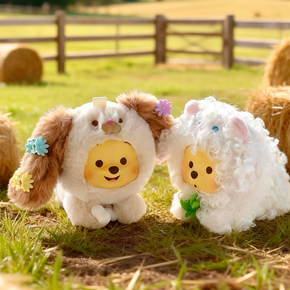 Disney Winnie The Pooh Happy Farm Series Figure Plush Keychain Blind Box
