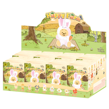 Disney Winnie The Pooh Happy Farm Series Figure Plush Keychain Blind Box