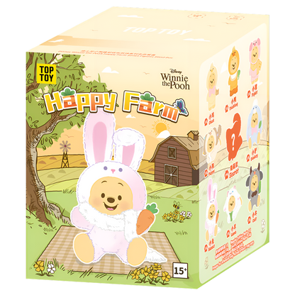 Disney Winnie The Pooh Happy Farm Series Figure Plush Keychain Blind Box