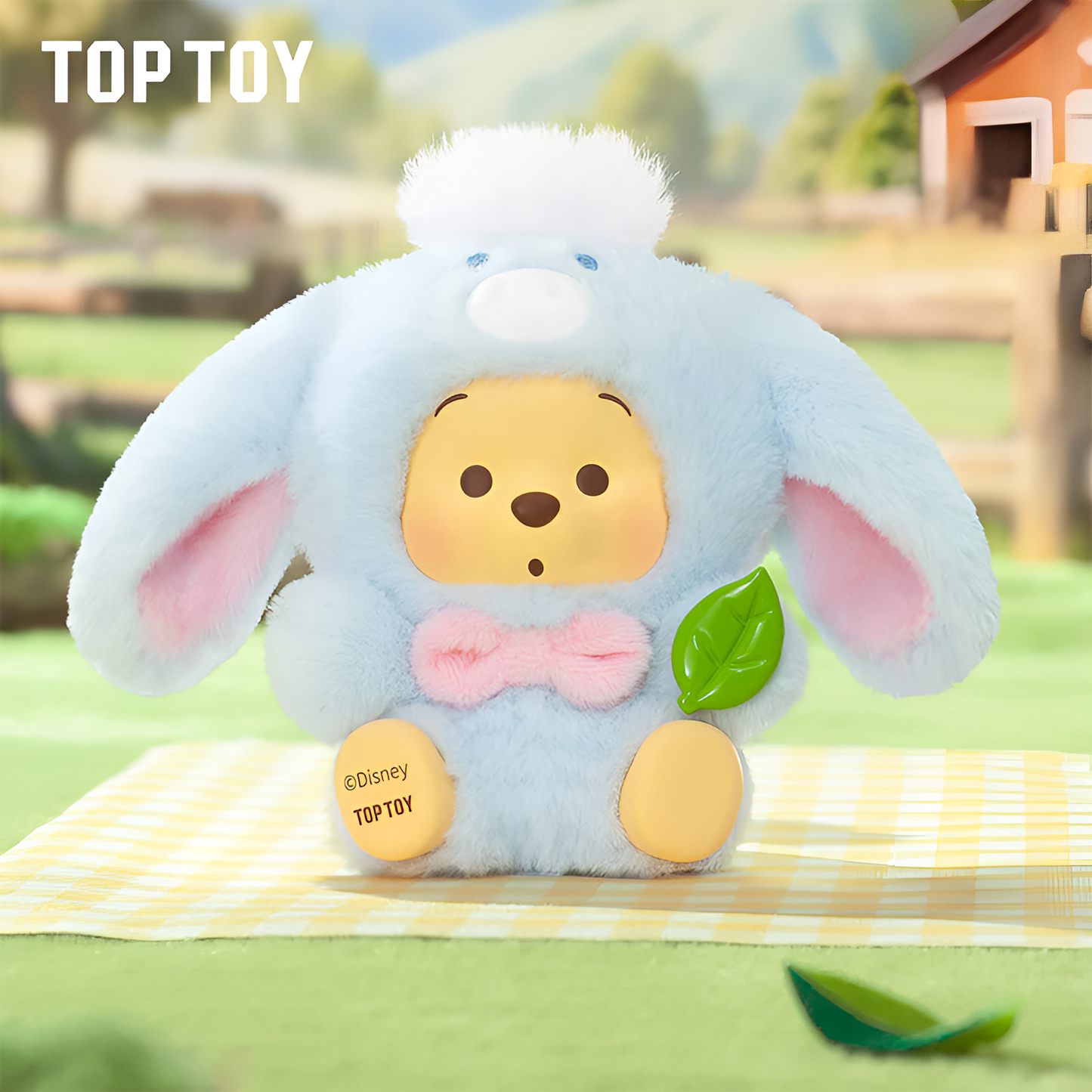 Disney Winnie The Pooh Happy Farm Series Figure Plush Keychain Blind Box
