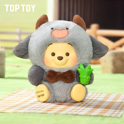 Disney Winnie The Pooh Happy Farm Series Figure Plush Keychain Blind Box