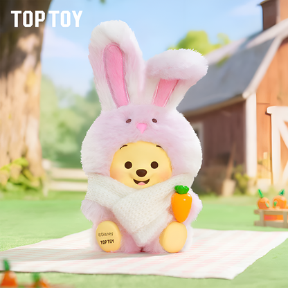 Disney Winnie The Pooh Happy Farm Series Figure Plush Keychain Blind Box