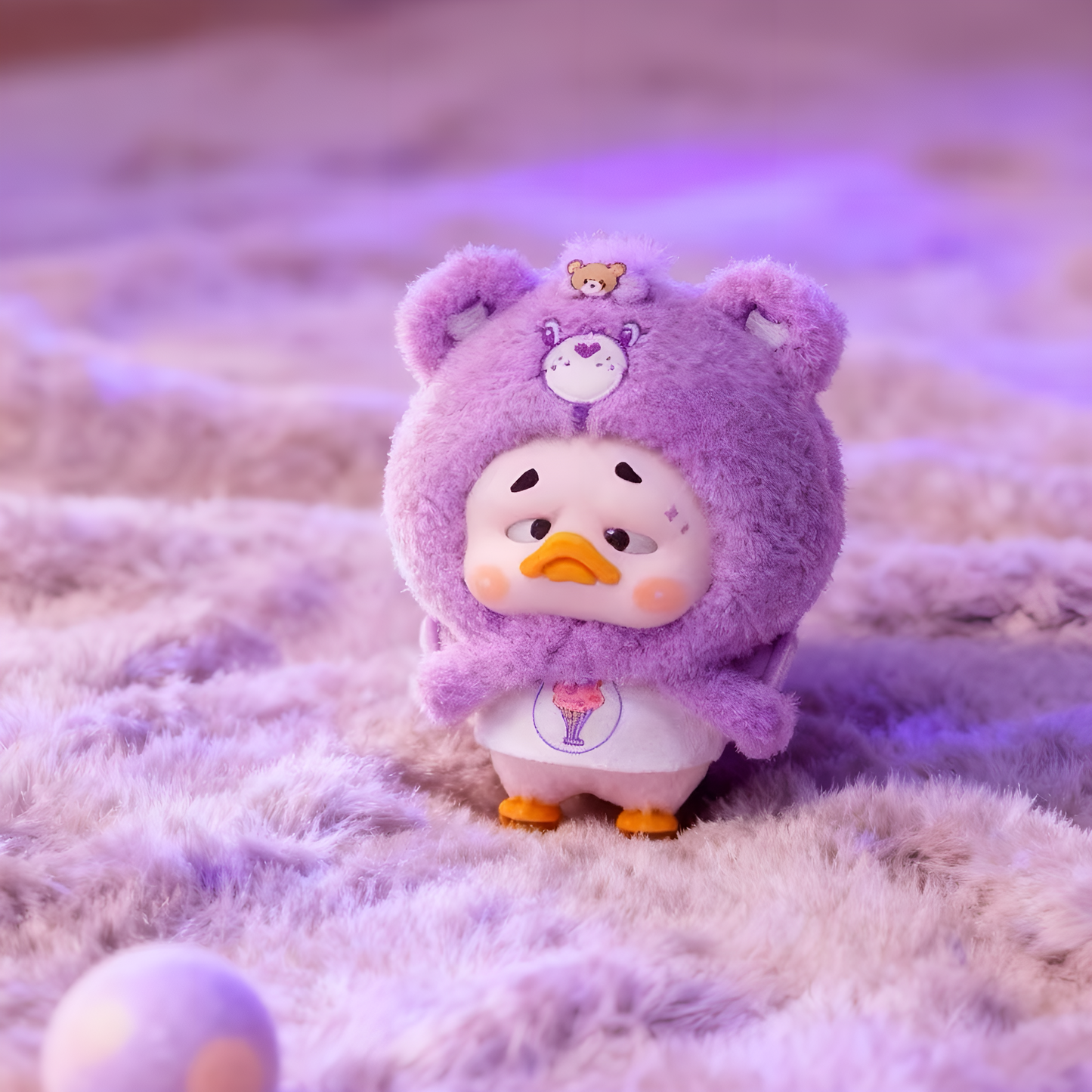 Upsetduck x Carebears Neon Sweetheart Duck Plush Keychain Blind Box