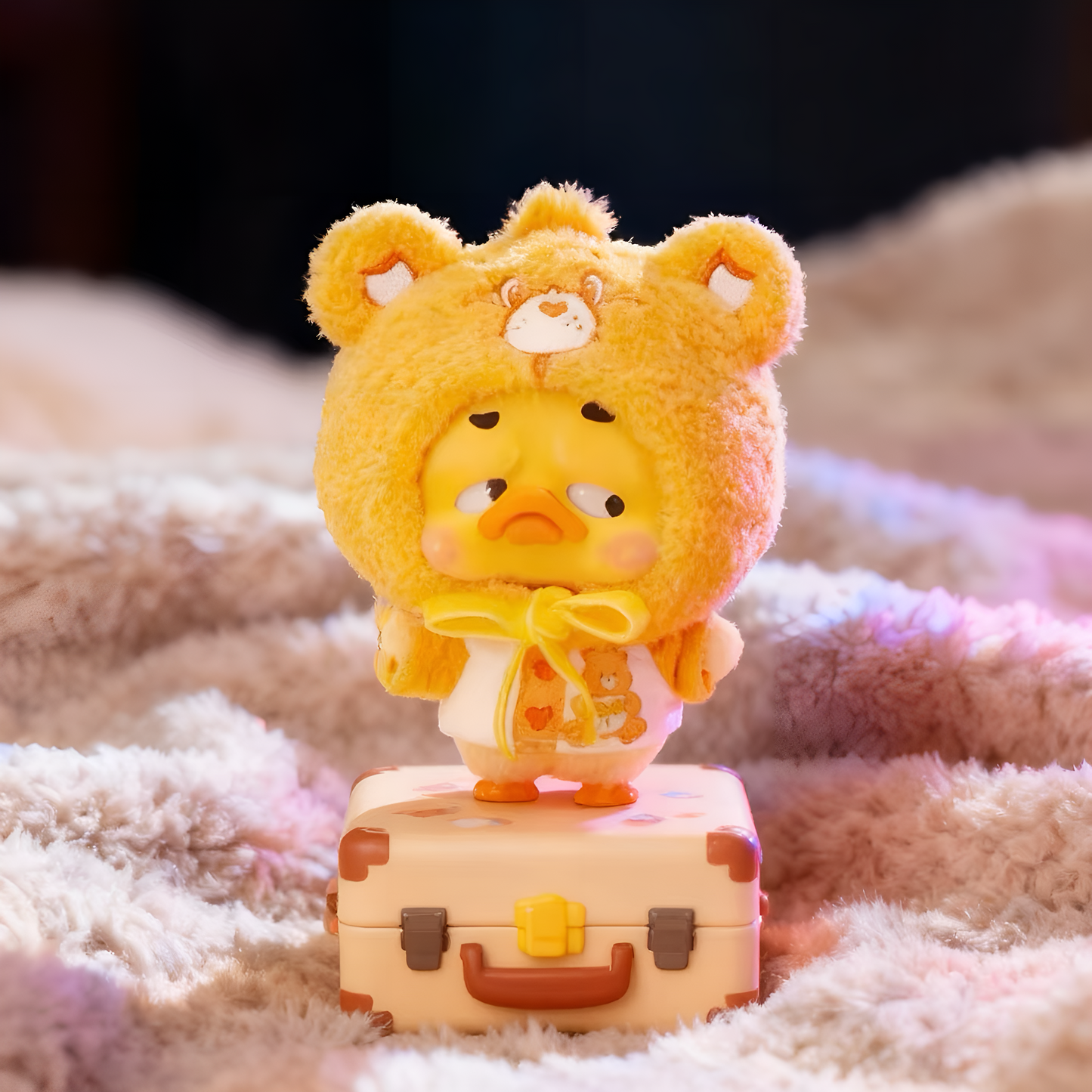 Upsetduck x Carebears Neon Sweetheart Duck Plush Keychain Blind Box