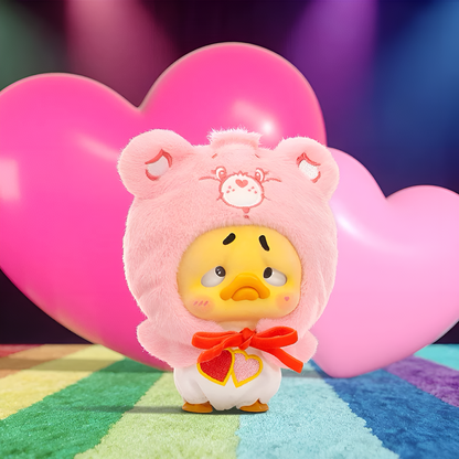 Upsetduck x Carebears Neon Sweetheart Duck Plush Keychain Blind Box