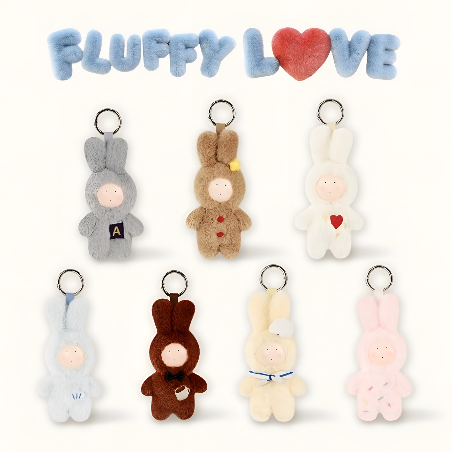 Anthony Fuji Rabbit 20th Anniversary Fluffy Love Series Plush Keychain Blind Box