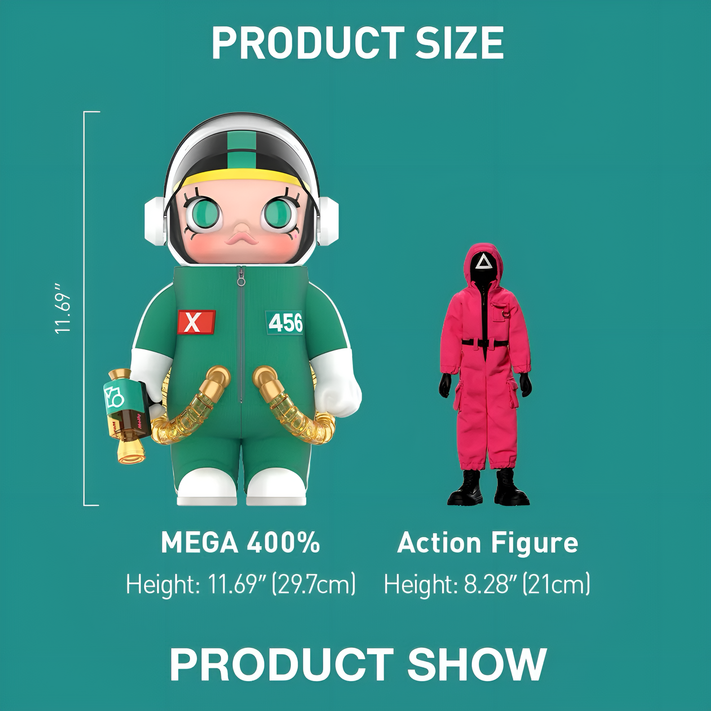 MEGA SPACE MOLLY 400% + Action Figure Squid Game Set